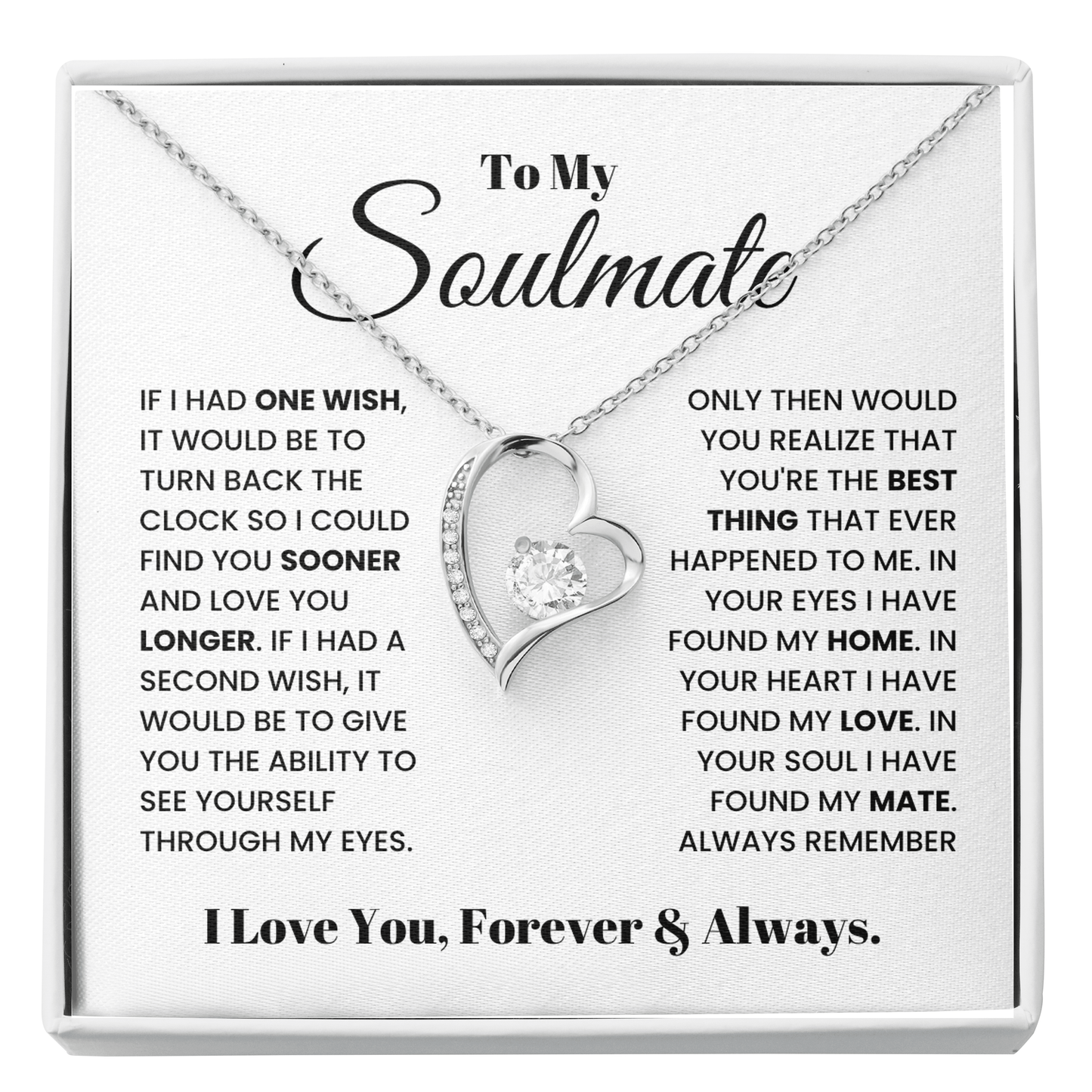 To My Soulmate - Forever Love Necklace