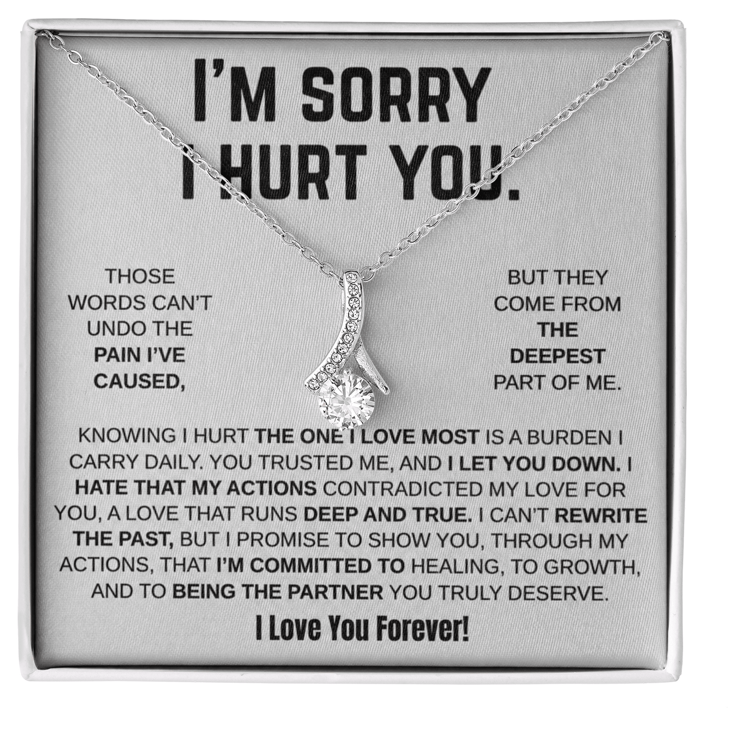 Apology Gift For Her - Alluring Beauty Necklace - I'm Sorry I Hurt You!